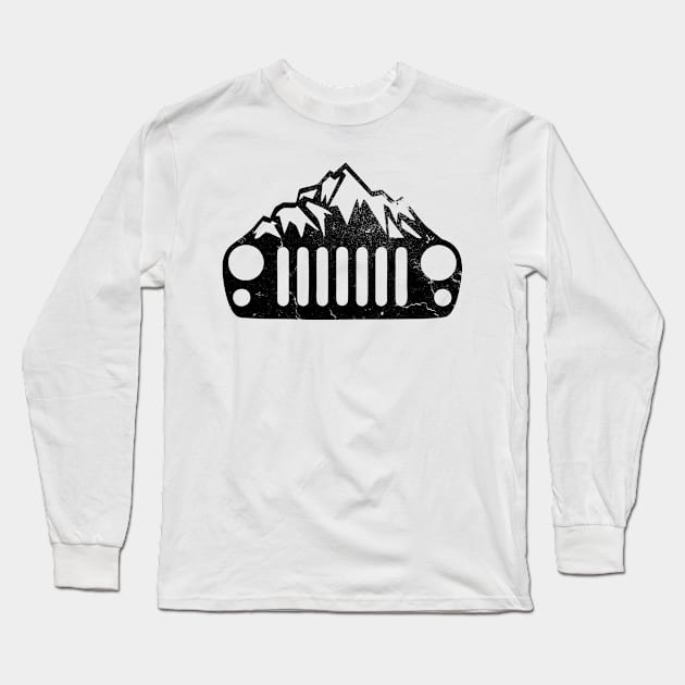 Jeep Grill Vintage Long Sleeve T-Shirt by Geraldines